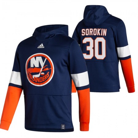 Herren Eishockey New York Islanders Ilya Sorokin 30 2020-21 Reverse Retro Pullover Hooded Sweatshirt